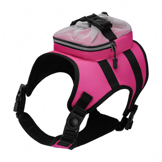 Size L Black and Pink Ultimate Dog Harness Vest with Backpack - Padded, Reflective & Adjustable for Medium to Large Breeds Tristar Online
