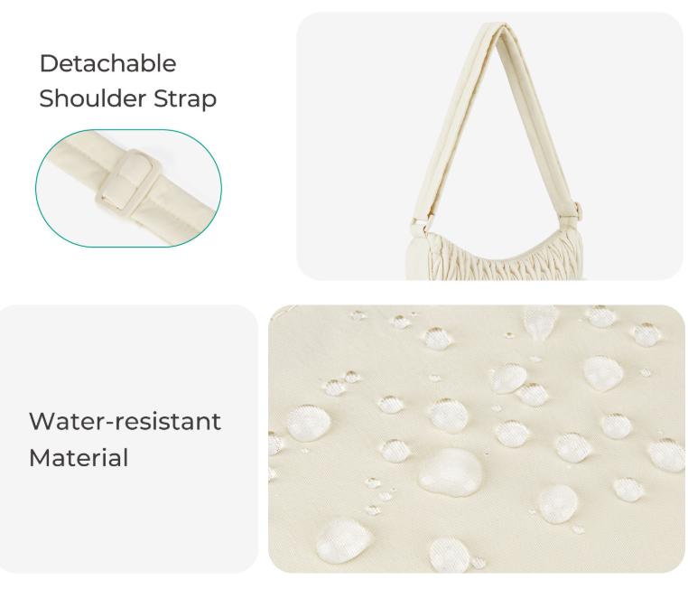 Brown Chic Pleated Crescent Sling Bag - Water-Resistant Lightweight Crossbody & Shoulder Purse Tristar Online