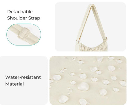 Brown Chic Pleated Crescent Sling Bag - Water-Resistant Lightweight Crossbody & Shoulder Purse Tristar Online