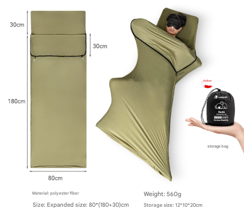 Green Ultra-Stretch Sleeping Bag Liner - Portable & Lightweight Envelope Sleep Sack for Camping & Travel Tristar Online
