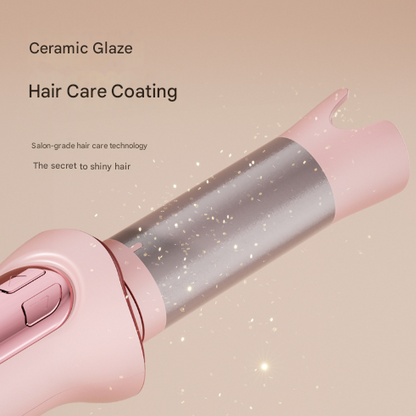 Pink Portable Cordless Hair Curler - USB-C Rechargeable Automatic Hair Waver with Ceramic Barrel & Anti-Scald Design Tristar Online