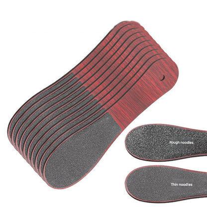 Reddish Brown Professional Pedicure Foot File 10-Pack - Double-Sided Callus Remover with Wooden Handle Tristar Online