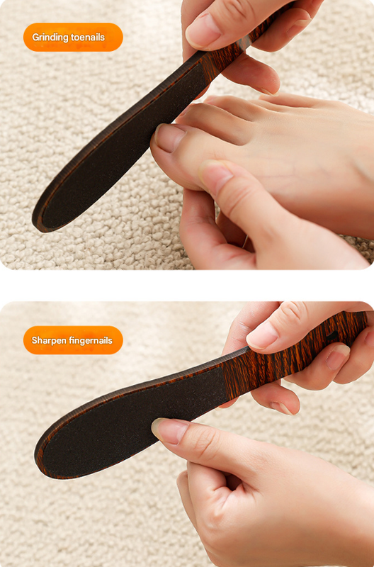 Reddish Brown Professional Pedicure Foot File 10-Pack - Double-Sided Callus Remover with Wooden Handle Tristar Online