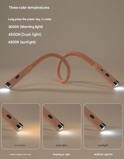 Black Hands-Free LED Neck Reading Light - USB Rechargeable with 3 Color & Brightness Modes, Flexible Gooseneck for Books, Crafts & Knitting Tristar Online