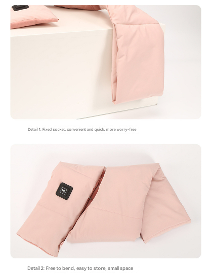 Pink USB Electric Heated Scarf - Portable Puffer Neck Warmer with 3-Level Heat Control for Winter Tristar Online