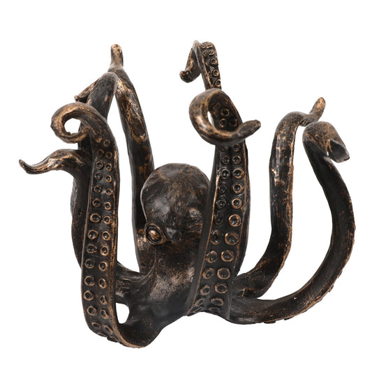Bronze Vintage Bronze Octopus Mug Holder - Decorative Resin Statue & Countertop Cup Rack Tristar Online