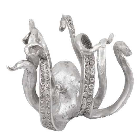 Silver Vintage Bronze Octopus Mug Holder - Decorative Resin Statue & Countertop Cup Rack Tristar Online