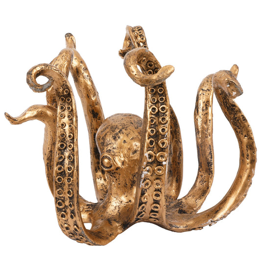 Gold Vintage Bronze Octopus Mug Holder - Decorative Resin Statue & Countertop Cup Rack Tristar Online