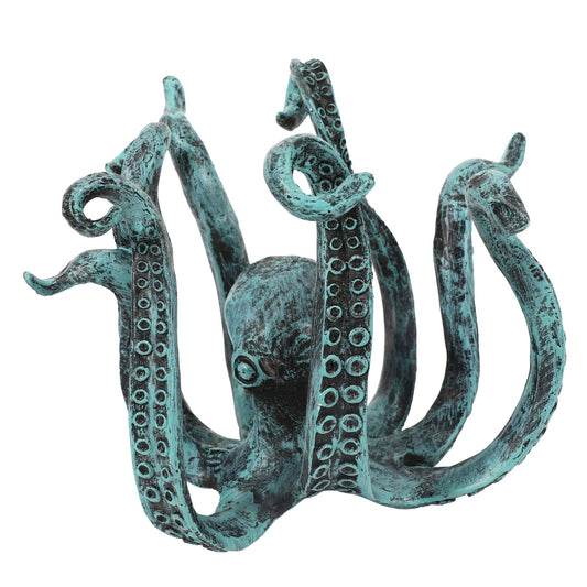 Blue Vintage Bronze Octopus Mug Holder - Decorative Resin Statue & Countertop Cup Rack Tristar Online
