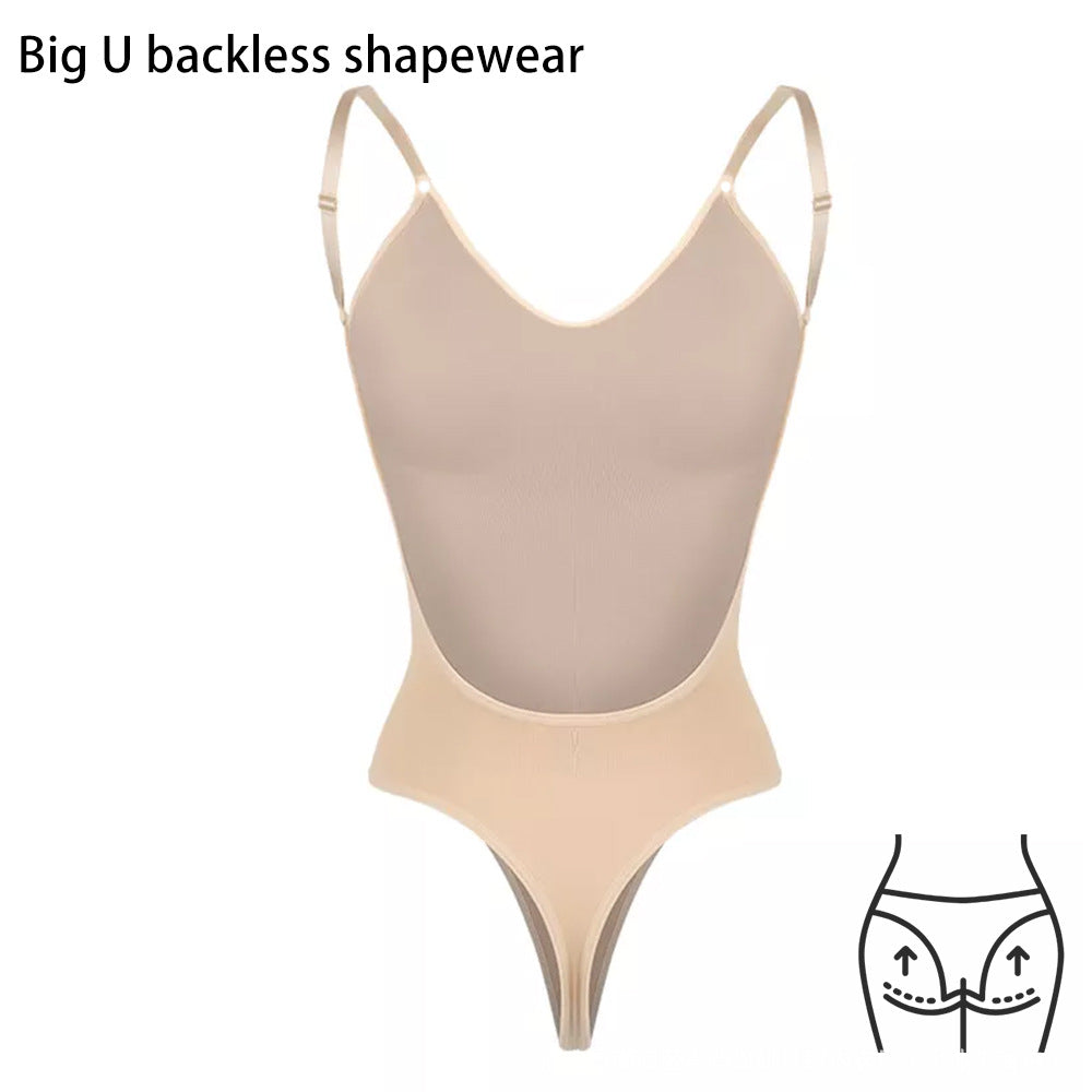 2 Pcs Size L Skin Color Seamless Backless Bodysuit Shapewear - Deep U-Plunge Tummy Control Thong Shaper Tristar Online