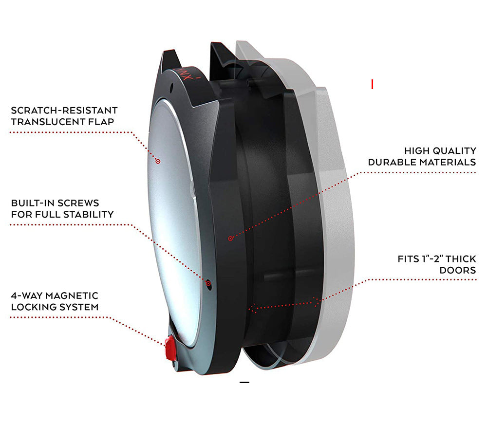 White 4-Way Locking Cat Flap Door - Pet Entry Portal for Interior Doors, Walls & Cabinets Tristar Online