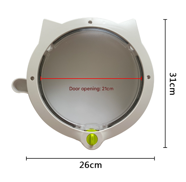 White 4-Way Locking Cat Flap Door - Pet Entry Portal for Interior Doors, Walls & Cabinets Tristar Online