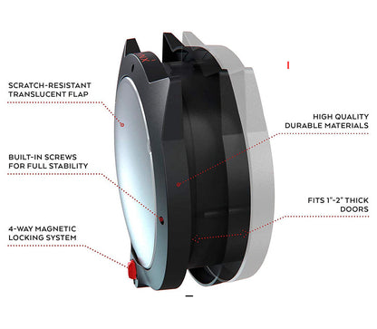 Black 4-Way Locking Cat Flap Door - Pet Entry Portal for Interior Doors, Walls & Cabinets Tristar Online