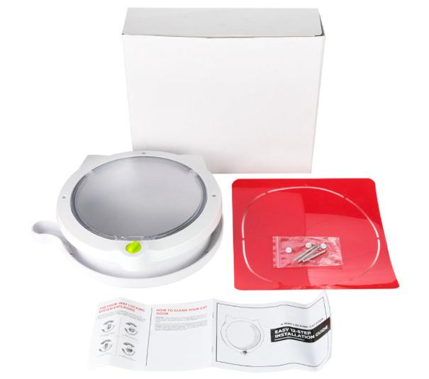 Black 4-Way Locking Cat Flap Door - Pet Entry Portal for Interior Doors, Walls & Cabinets Tristar Online