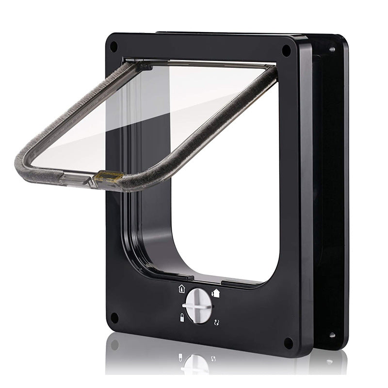 Size L Black 4-Way Locking Pet Flap Door for Cats and Small Dogs - Weatherproof Magnetic Cat Door Tristar Online