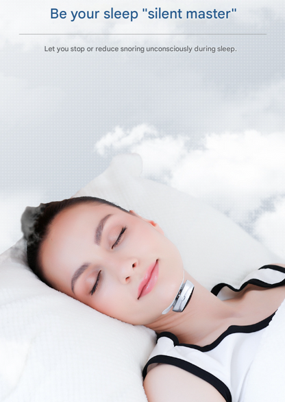 Black Smart Anti-Snoring Device - Rechargeable Pulse Throat Stimulator for Quieter Sleep Tristar Online