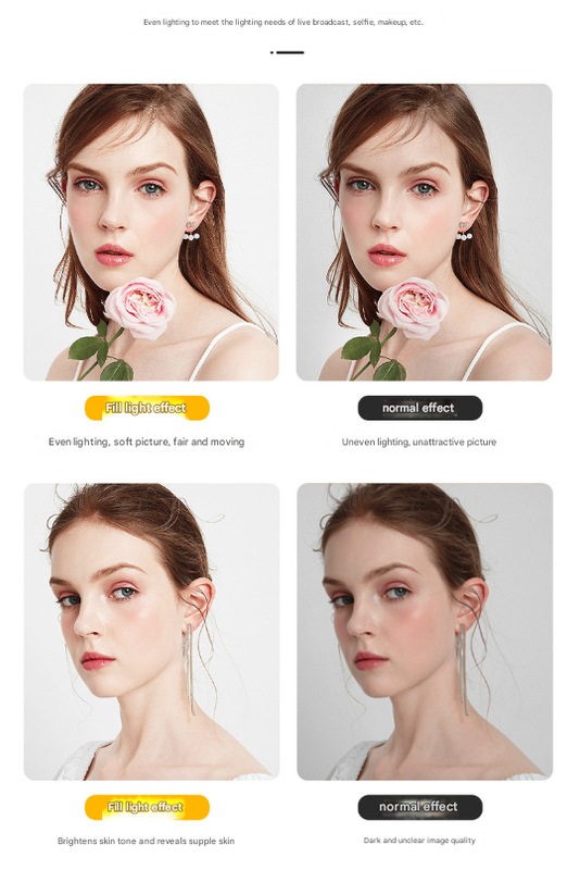 Black Magnetic Foldable Selfie Light with Mirror - Rechargeable LED Fill Light for iPhone & Android Vlogging(Mobile phone is a shooting prop and is not included) Tristar Online