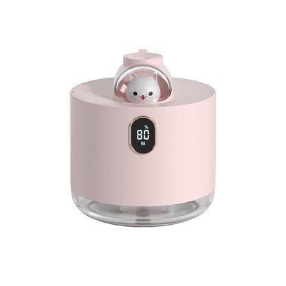 Pink Adorable Space Capsule Humidifier - Portable USB Cool Mist Maker with LED Display & Ambient Night Light Tristar Online