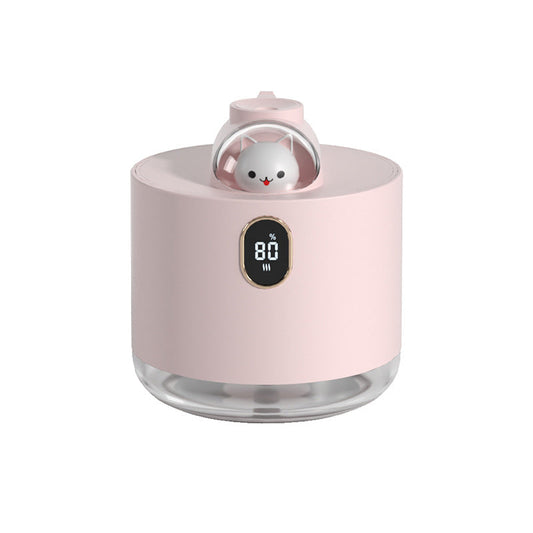 Pink Adorable Space Capsule Humidifier - Portable USB Cool Mist Maker with LED Display & Ambient Night Light Tristar Online