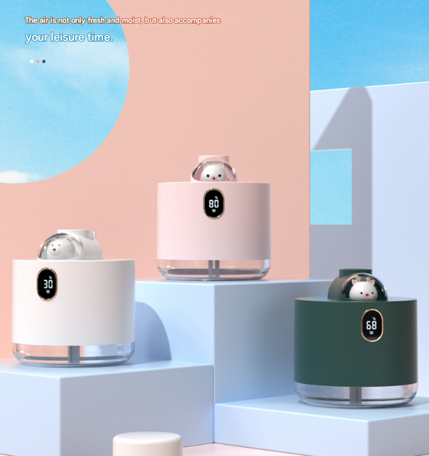 Green Adorable Space Capsule Humidifier - Portable USB Cool Mist Maker with LED Display & Ambient Night Light Tristar Online