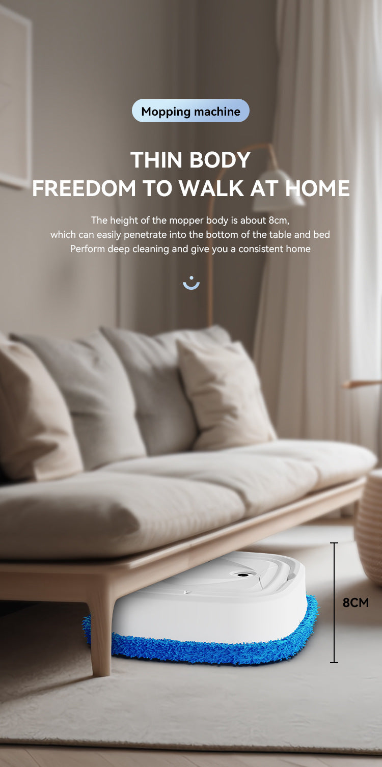 White Smart Robotic Floor Mop with Humidifier Spray - Ultra-Slim Automatic Wet & Dry Floor Cleaner Tristar Online