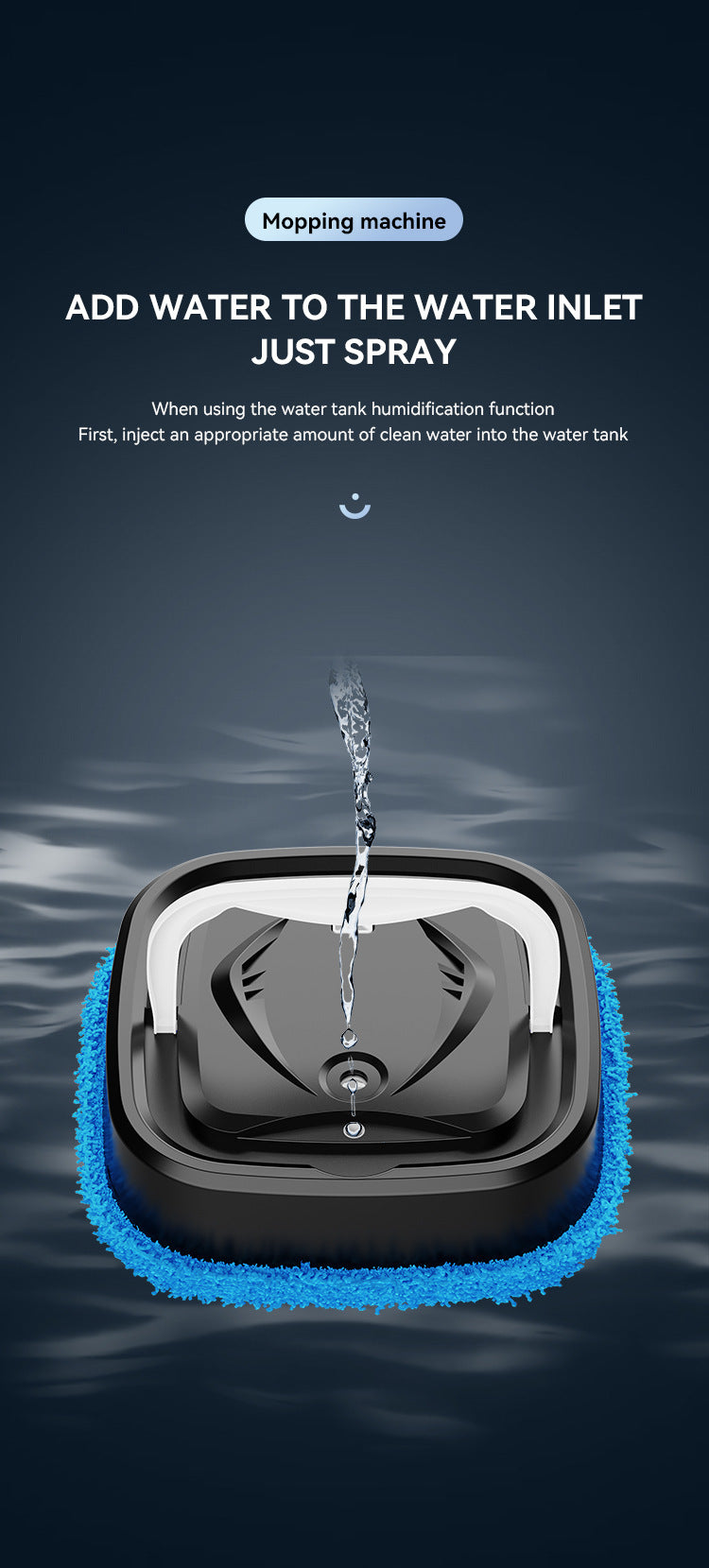 White Smart Robotic Floor Mop with Humidifier Spray - Ultra-Slim Automatic Wet & Dry Floor Cleaner Tristar Online