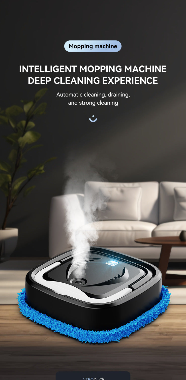 Black Smart Robotic Floor Mop with Humidifier Spray - Ultra-Slim Automatic Wet & Dry Floor Cleaner Tristar Online