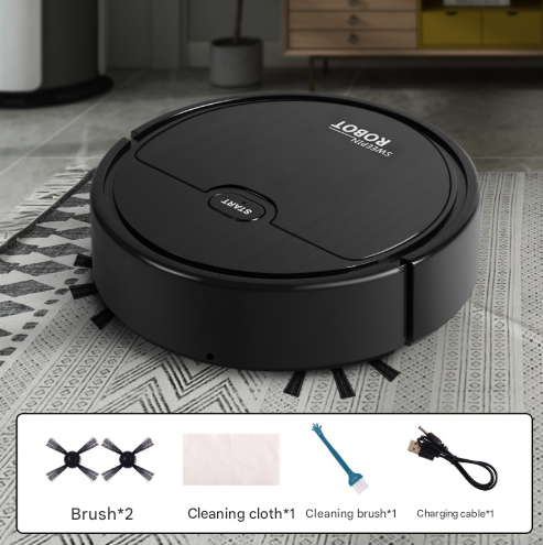 Black 3-in-1 Smart Robot Vacuum Cleaner - Automatic Sweeping, Mopping & Suction for Hard Floors & Pet Hair Tristar Online