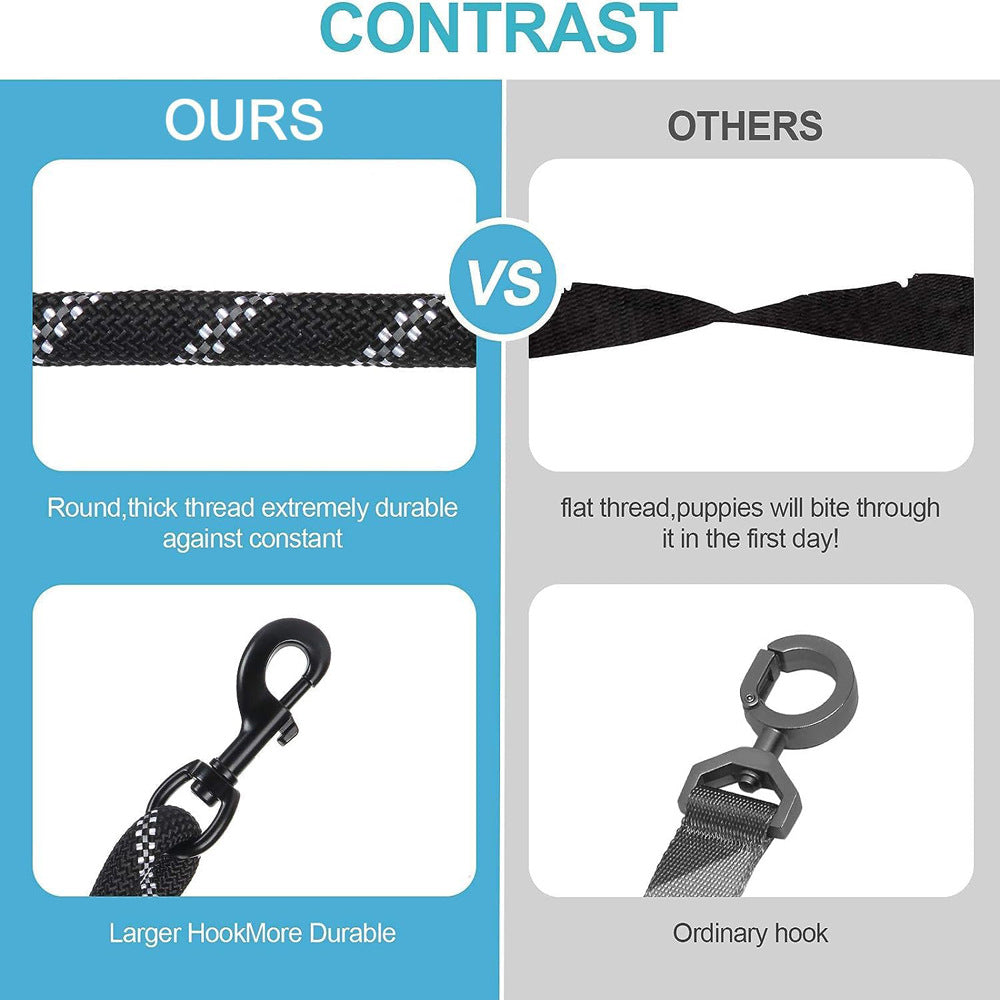 Blue 3-in-1 Tangle-Free Dog Leash for 1-3 Dogs - Heavy Duty Bungee Coupler with Reflective Stitching & Padded Handle Tristar Online