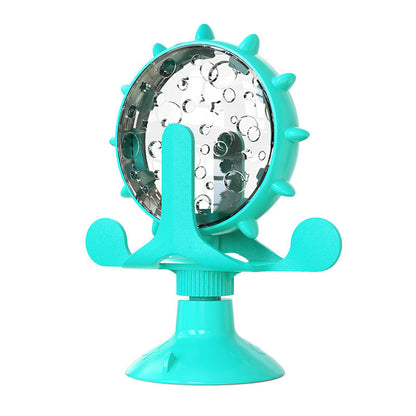 Blue Interactive Pet Treat Dispenser - Spinning Wheel Food Puzzle Toy for Cats & Dogs with Suction Cup Base Tristar Online