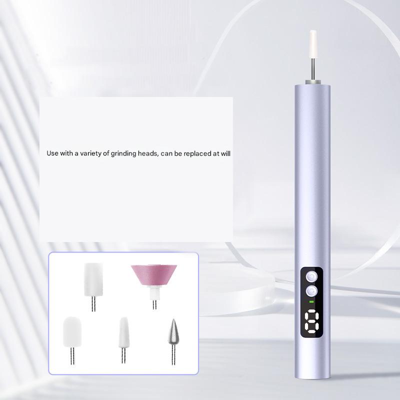 Purple Professional Electric Nail File Kit - Portable USB-C Rechargeable Manicure Drill with 6 Speeds & 5 Heads Tristar Online