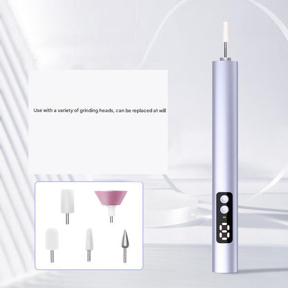 Purple Professional Electric Nail File Kit - Portable USB-C Rechargeable Manicure Drill with 6 Speeds & 5 Heads Tristar Online