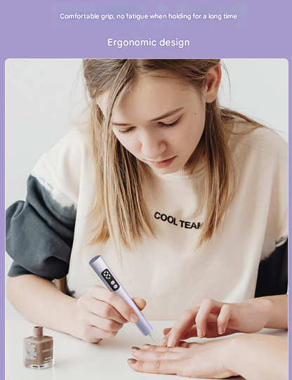 Purple Professional Electric Nail File Kit - Portable USB-C Rechargeable Manicure Drill with 6 Speeds & 5 Heads Tristar Online
