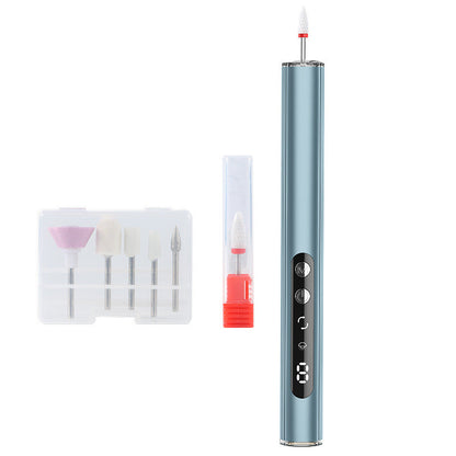 Blue Rechargeable Electric Nail Drill Pen with UV Curing Lamp - Professional All-in-One Manicure Pedicure Kit for Polishing & Gel Removal Tristar Online