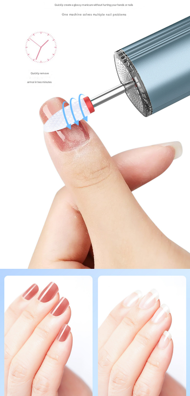 Blue Rechargeable Electric Nail Drill Pen with UV Curing Lamp - Professional All-in-One Manicure Pedicure Kit for Polishing & Gel Removal Tristar Online