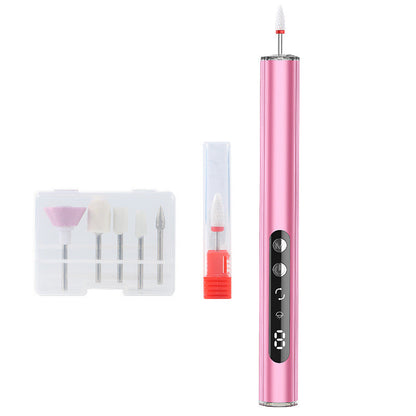 Pink Rechargeable Electric Nail Drill Pen with UV Curing Lamp - Professional All-in-One Manicure Pedicure Kit for Polishing & Gel Removal Tristar Online