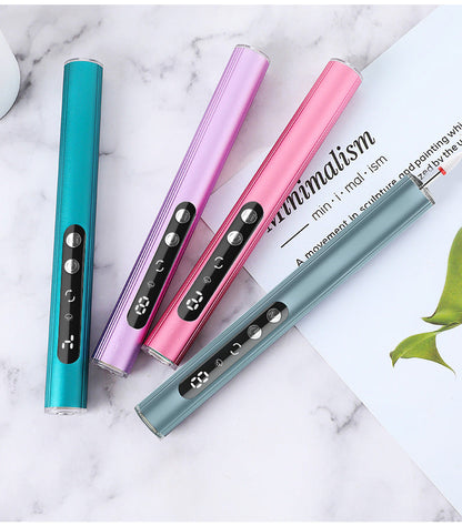 Pink Rechargeable Electric Nail Drill Pen with UV Curing Lamp - Professional All-in-One Manicure Pedicure Kit for Polishing & Gel Removal Tristar Online