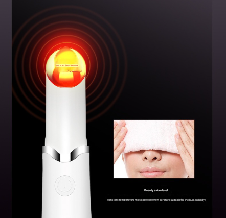 Pink Sonic Eye & Lip Massager with Red & Blue Light Therapy - Heated Vibrating Wand for Puffiness and Wrinkles Tristar Online