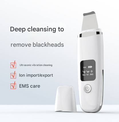 White Professional 4-in-1 Ultrasonic Skin Scrubber - Deep Pore Cleanser, Blackhead Remover & EMS Facial Lifting Tool Tristar Online