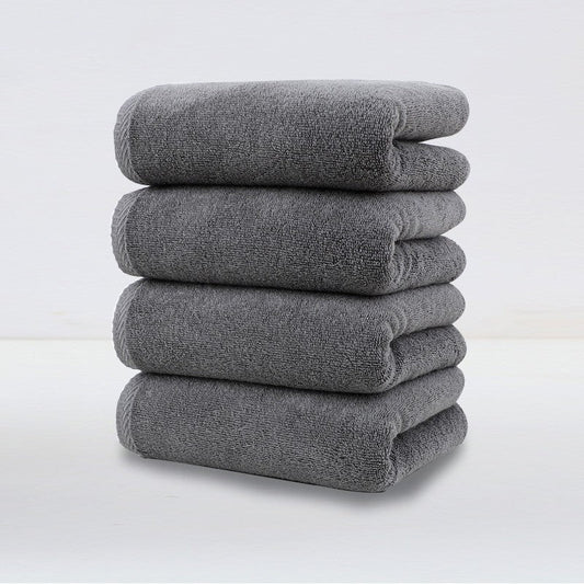 Dark Grey Plush Cotton Hand Towel Set (4-Pack) - Ultra Soft, Absorbent & Quick-Drying Face Towels for Bathroom Tristar Online