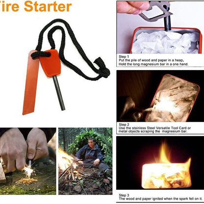 Black 8-in-1 Emergency Survival Kit - Compact Outdoor Gear for Camping, Hiking & Car Tristar Online