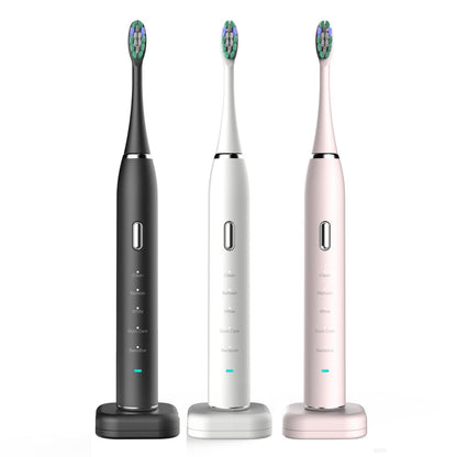 White Sonic Rechargeable Electric Toothbrush with 8 Heads & Travel Case - 5 Brushing Modes & Smart Timer(USB) Tristar Online