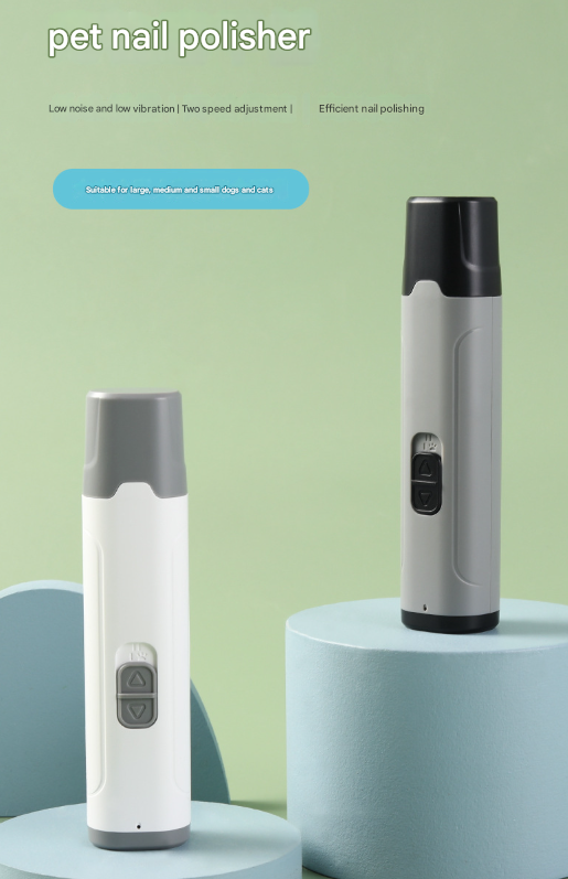 White Quiet Electric Pet Nail Grinder with LED Light - 2-Speed USB-C Rechargeable Trimmer for Dogs & Cats Grooming Tristar Online