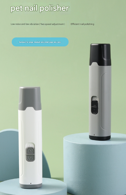 White Quiet Electric Pet Nail Grinder with LED Light - 2-Speed USB-C Rechargeable Trimmer for Dogs & Cats Grooming Tristar Online