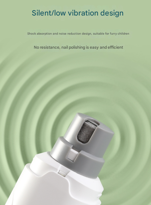 White Quiet Electric Pet Nail Grinder with LED Light - 2-Speed USB-C Rechargeable Trimmer for Dogs & Cats Grooming Tristar Online