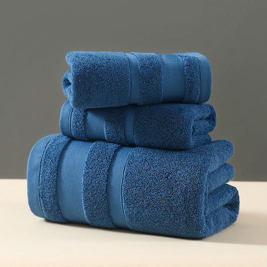 Blue Premium 3-Piece 100% Cotton Towel Set - Ultra Soft, Absorbent & Quick-Dry for Bathroom Tristar Online