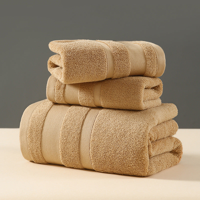 Brown Premium 3-Piece 100% Cotton Towel Set - Ultra Soft, Absorbent & Quick-Dry for Bathroom Tristar Online