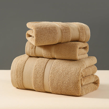 Brown Premium 3-Piece 100% Cotton Towel Set - Ultra Soft, Absorbent & Quick-Dry for Bathroom Tristar Online