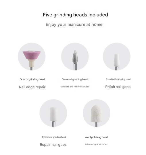 Grey Cordless Electric Nail Drill Pen - Professional Rechargeable Manicure & Pedicure Kit Tristar Online