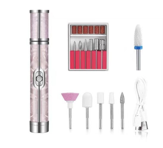 Pink Cordless Electric Nail Drill Pen - Professional Rechargeable Manicure & Pedicure Kit Tristar Online